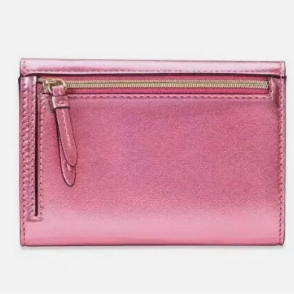 Victoria’s Secret Pink Jewel Metallic Envelope Pouch Wallet Snap Closure 🩷🖤 - Picture 2 of 14